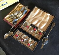 Collection of silver plate spoons