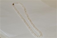 Pearl Necklace w/ 14k clasp, 19"
