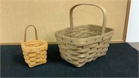 Longaberger 1983 Square Handled Medium Basket &