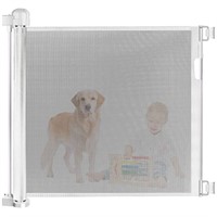 Retractable Mesh Safety Gate, 38"T x 55"W, White