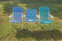 3 Vtg Outdoor Chairs