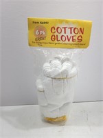 NEW 6-Count White Cotton Gloves