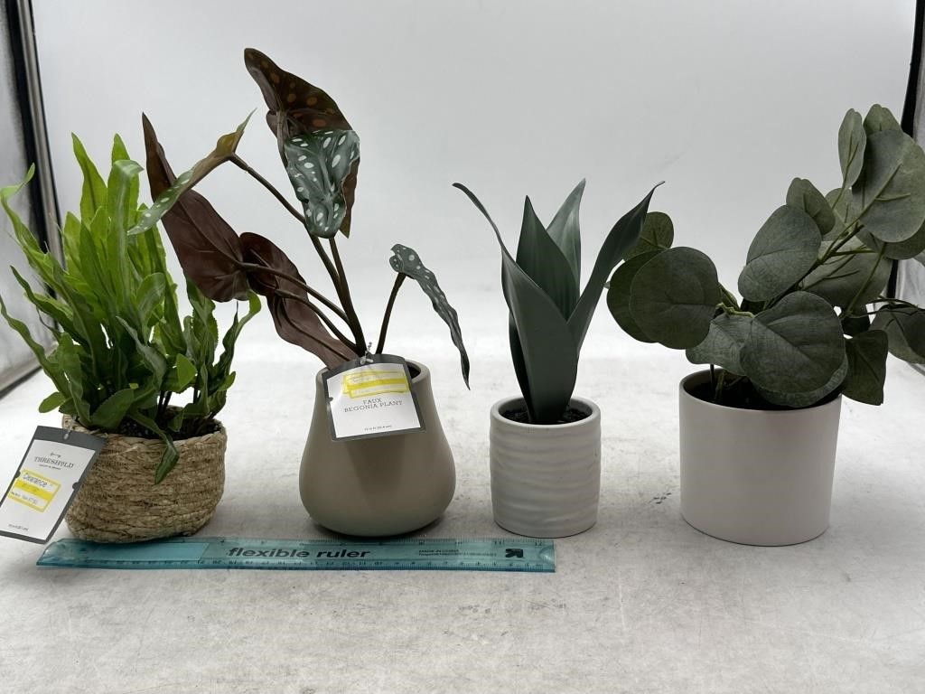 NEW Mixed Lot of 4- Faux Plant Table Decor