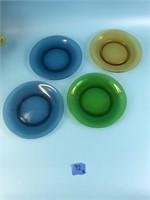 Set of 4 Colored Desert Plates - Vereco