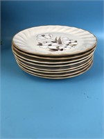 Set of 8 Sculptura Stoneware Salad / Lunch Plates