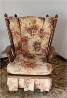 Maple High Back Wing Rocking Chair