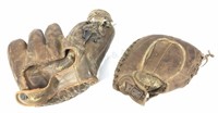 (2) Vintage Leather Baseball Mitts, Goldsmith