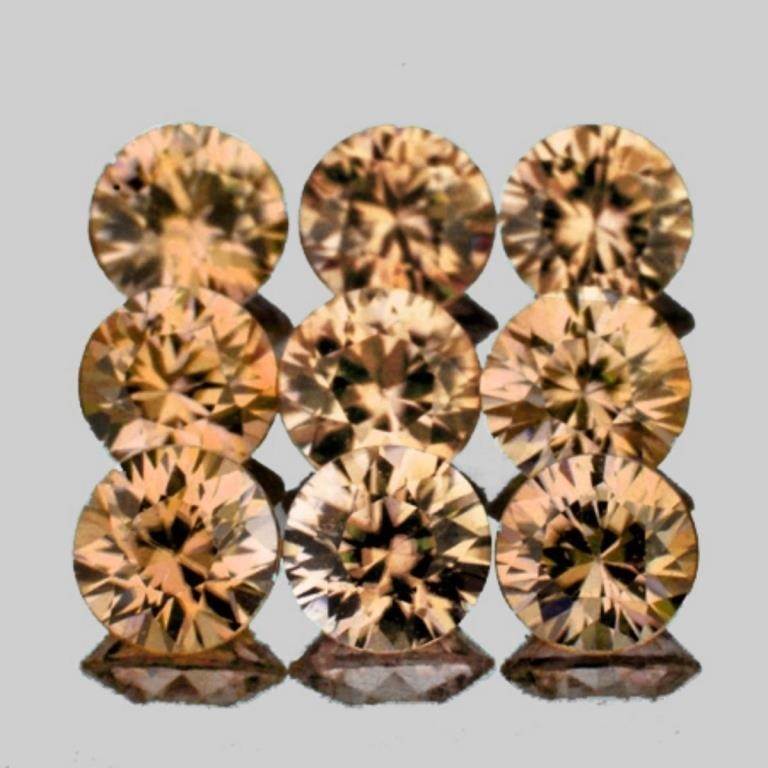 Natural Champagne Zircon 9 Pcs {VVS1}