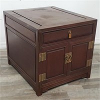 Vintage Chinese-style cabinet w/ brass accents