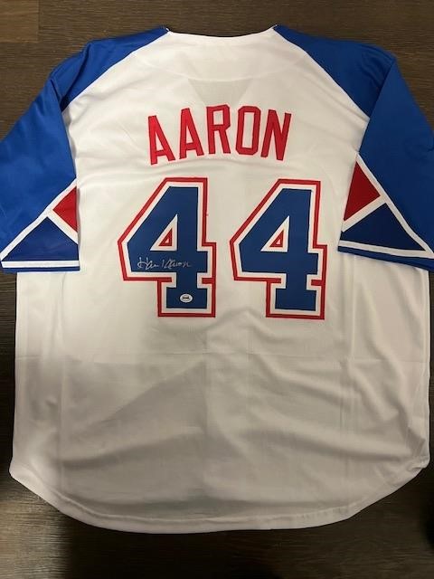 Braves Hank Aaron Signed Jersey with COA