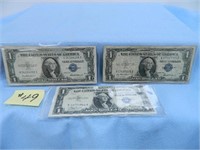 (4) 1935f Ser. $1 Silver Certificates