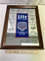 Super Bowl XXV Miller Lite Beer Mirror