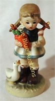 Ceramic Girl Holding Carrots with Duck