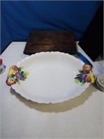 Large made in Italy shallow bowl with fruit motif