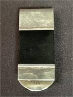 Sterling silver marked 925 money clip w/ onyx