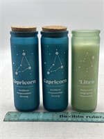 NEW Lot of 3- Zodiac Sign Candles