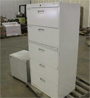 Steel 5-Drawer File Cabinet, Approx 30"X20"X63"