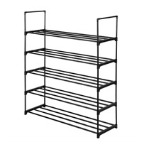 TN9024  Ktaxon 5 Tier Shoe Rack, 25 Pairs, Black