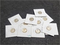 (11) Different  Mercury Dimes: