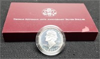 1993 Thomas Jefferson Proof Silver Dollar w/