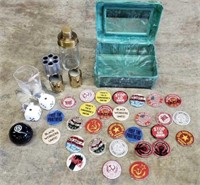 Asstd Lot w/ 29 Asstd Vintage Buttons & Bar Items