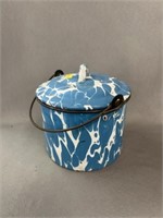 Blue Agateware Pail