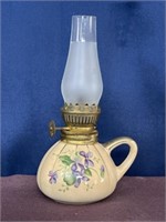 Small kerosene lamp purple flowers