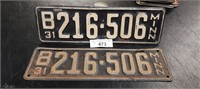 1931 Minnesota License Plates