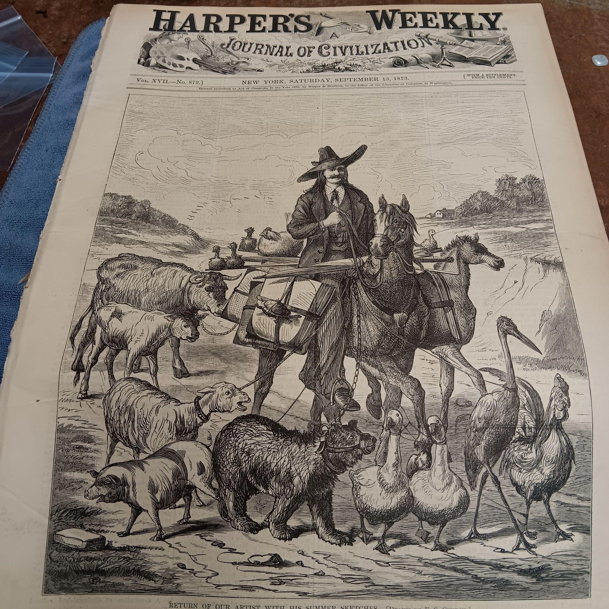 September 13,1873 Harper's Weekly Newspaper