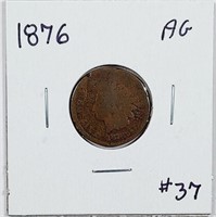 1876  Indian Head Cent   AG
