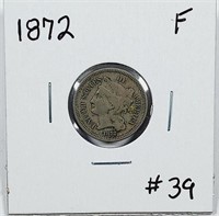 1872  Three Cent Nickel   F