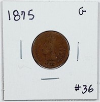1875  Indian Head Cent   G