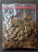 Bag of 500 Wheat Cent Lincoln Pennies