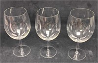 Three Glass Red Wine Glasses