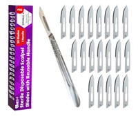 Pack of 21 Surgical Blades #10 with Stainless Stee