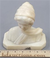 Antique Carved Marble Alabaster Classical Bust