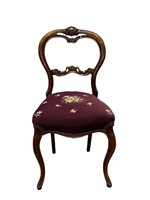 Victorian Needle Point Bloom Back Chair
