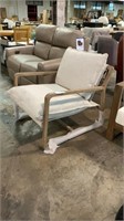 (N) MERIDIAN UPHOLSTERED/WOOD SLING ACCENT CHAIR
