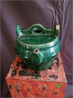 Vintage Green Pottery Jug