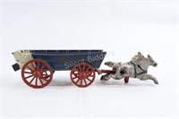 Antique Cast Iron Horse & Wagon Set
