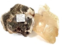 Golden Calcite & Calcite Cave Specimen