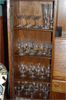 40pc crystal stemware with hand etched bamboo