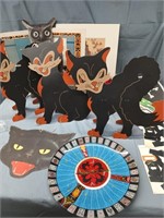 Halloween Decorations - 4 Black Cat decorations,