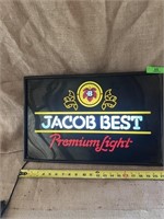 22"x15" Jacob Best Light Beer Sign, works