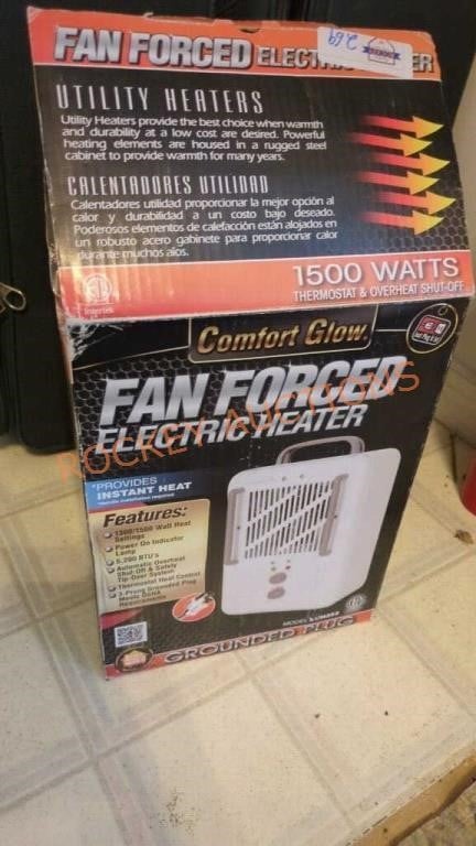 Fan forced electric heater