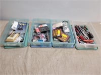 (4) Storage Containers with Contents of Hardware