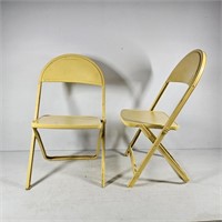 (2) Vintage Metal Childrens Chairs