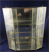 Large Hanging Brass and Glass Curio