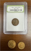 1915 Gold Indian $5/1906 Indian/Lincoln Penny