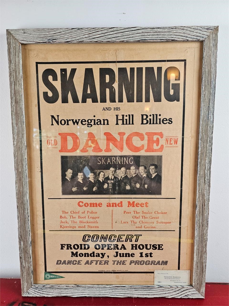 Framed Vintage Music Concert Poster 16" x 22" T